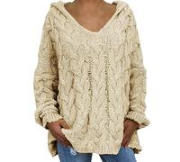Pull Sequins Femme sous Pull Col Roulé Femme Féminine Lâche Grande Taille Couleur Unie Capuche Manches Longues Hauts Duveteux sans Manches Beige XXXL