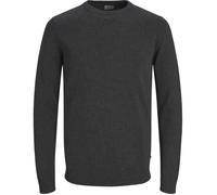 Pull slim en tricot - Jack & Jones - Dark Grey Melange - Col classique - 100% Coton - Confortable XXL