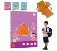 Pull String 3D Geometry Learning Book,3D Geometry Learning Book with 9/12/15 Solids Geometric Models,Teach Volume & Surface Area Formulas,Safe Braided Rope Design,Enhance Geometric (9model)