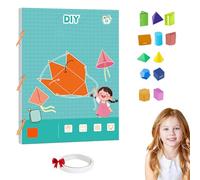 Pull String 3D Geometry Learning Book, Fun Learning, safe braided rope design, with 9/12/15 Solids (Type B)