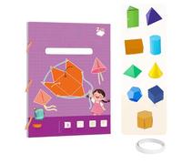 Pull String 3D Geometry Learning Book, Geometry Play, Learning Kit with Pop-Up Models, with 9/12/15 Solids Geometric Models with Safe Braided Rope Design (9PCS)