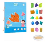 Pull String 3D Geometry Learning Book,Interactive Pull-String Geometry Learning Kit with Pop-Up Models,Volume & Area Exploration with 9/12/15 Solids Safe Braided Rope Design (15-Model)