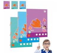 Pull-string 3D geometry learning book, Koyoata pull-string 3D geometry learning book - fine toys, enhance geometry understanding, suitable for beginners 9/12/15 solid geometry model (9+12+15 Models)