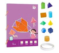 Pull String 3D Geometry Learning Book, Livre éducatif pour apprendre la géométrie, Classe pour l’Apprentissage des Formes et des volumes, comprend les modèles 9/12/15