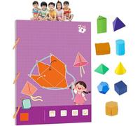 Pull String 3D Geometry Learning Book,Livre éDucatif pour Apprendre La GéOméTrie en 3D avec Ficelle à Tirer,Jeux Formes GéOméTriques DéPliables DIY (15 Formes géométriques)