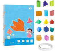 Pull String 3D Geometry Learning Book,Livre éducatif Pour Apprendre La Géométrie En 3D Avec Ficelle à Tirer,Classe Pour L’apprentissage Des Formes Et Des Volumes Avec Les Modèles 9/12/15 (15 models)