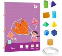 Pull String 3D Geometry Learning Book,Livre éducatif Pour Apprendre La Géométrie En 3D Avec Ficelle à Tirer,Classe Pour L’apprentissage Des Formes Et Des Volumes Avec Les Modèles 9/12/15 (9 models)