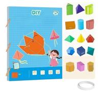 Pull String 3D Geometry Learning Book, Pull-String Geometry Model Learning Kit with 9/12/15 Solids for Families and Students (15 -Model)
