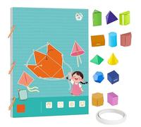 Pull String 3D Geometry Learning Book, with Pop-Up Models, Volume & Area Exploration, Includes 9/12/15 Models, Safe Braided Rope Design, for Kids Ages 5-12 (12 Models,1 Pcs)