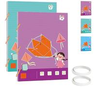 Pull String 3D Geometry Learning Book, with Pop-Up Models, Volume & Area Exploration, Includes 9/12/15 Models, Safe Braided Rope Design, for Kids Ages 5-12 (9+12 Models,2 Pcs)