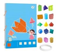 Pull String 3D Geometry Learning Book, with Pop-Up Models, Volume & Area Exploration, Includes 9/12/15 Models, Safe Braided Rope Design, for Kids Ages 5-12 (15 Models,1 Pcs)