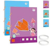 Pull String 3D Geometry Learning Book, with Pop-Up Models, Volume & Area Exploration, Includes 9/12/15 Models, Safe Braided Rope Design, for Kids Ages 5-12 (9+15 Models,2 Pcs)