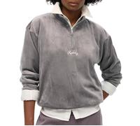 Superdry Country Club Velour Half Zip Sweatshirt Gris L Femme