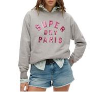 Pull - SUPERDRY - Embellished Varsity Loose Crew - 100% coton biologique - Gris - Rose 10