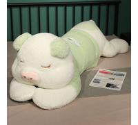 Pull Surdimensionné Cochon En Peluche Mignon Cochon Grand Oreiller Fille Lit Câlin Poupée Endormie Cadeau Oreilles Vertes - 90 Cm