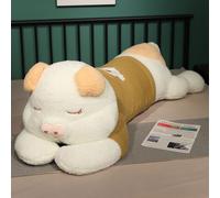Pull Surdimensionné Cochon En Peluche Mignon Cochon Grand Oreiller Fille Lit Câlin Poupée Endormie Cadeau Oreilles Jaunes - 1,1 M