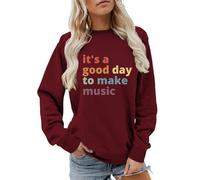 Pull surdimensionné pour femme Automne Hiver Lettre Print Sweatshirts Élégant Vêtements Adolescents Pull Femmes Sweater Léger Manches Longues Haut Sweatshirt Femme Sans Capuche Transition T-shirt à