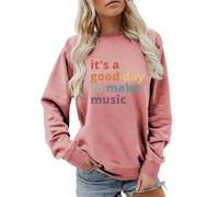 Pull surdimensionné pour femme Automne Hiver Lettre Print Sweatshirts Élégant Vêtements Adolescents Pull Femmes Sweater Léger Manches Longues Haut Sweatshirt Femme Sans Capuche Transition T-shirt à