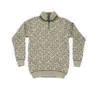 Pull SVALBARD WOOL ZIP NECK (OLIVE/OFFWHITE) Femme L