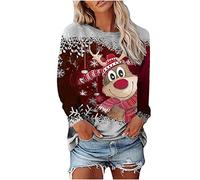 Pull Sweat à Capuche de Noël pour Femme Pull de Noël Moche Pull de Noël Assorti Mignon Pull de Noël en Coton Pull à Capuche Renne Pull drôle Noël Xmas Tops Chic Pas Cher