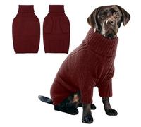 Pull Teckel, Pull Tricoté Doux Pour Chiens, Vêtements De Noël, Manteau À Col Roulé Pour Chien, Manteau Chaud Pour Animaux De Compagnie Par Temps Froid, Manteaux Pull Tricotés Chauds,Rouge,2XL