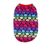 Pull Tête de Mort pour Chien Chaud M en Coton pour Fête Halloween | Style Cosplay, Vêtements pour Chiens de Petite Taille, Motif Coloré, pour Habiller un Chien