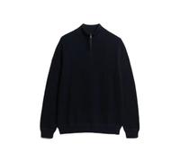 Pull texturÃ© en coton Ã col camionneur Superdry Bleu M