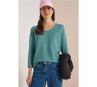 Pull texturé à manches 3/4 et col V
