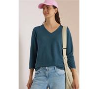Pull texturé à manches 3/4 et col V