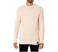 Pull Texturé - Superdry - Homme - Beige - Coton Biologique - Poignets et Ourlet Élastiqués XXL