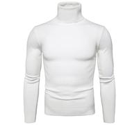 Pull Thermique Homme Sous Pull Homme Hauts Thermiques T-Shirt Thermique Manches Longues Haut Chaud Couche De Base Colle Rouler Hommes Idéal Pour L'hiver Sous Chemise (WH1, M)