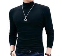 Pull thermique pour homme à col roulé et manches longues pour un confort tout au long de l'année (2XL, noir)