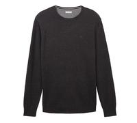 Pull - TOM TAILOR - Gris - Col arrondi - 100% Coton - Homme S