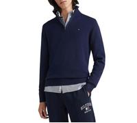 Tommy Hilfiger Pima Org Ctn Mock Half Zip Sweater Bleu M Homme