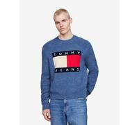 Pull Tommy Jeans Reg Melange Flag à manches longues bleu blanc rouge - M