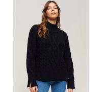 Pull torsadÃ©e col montant femme Superdry Bleu XS