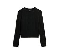 Pull torsadé ajusté femme Superdry Noir S