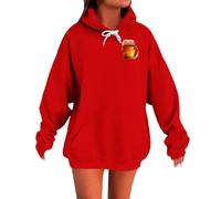 Pull Torsadé Homme Vert à capuche oversize pour femme avec motif de chope
