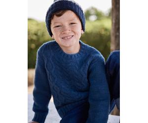 Pull torsades garçon bleu foncé 4A