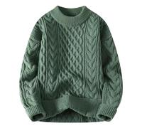 Pull Travail Homme Pull Torsadé, Maille Fine Toucher Doux Souple Col Rond Manches Longues Chaud Pullover Casual Pull-Over Sweater Chemise Automne Et Hiver