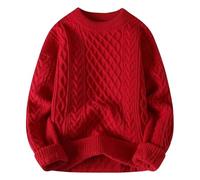 Pull Travail Homme Pull Torsadé, Maille Fine Toucher Doux Souple Col Rond Manches Longues Chaud Pullover Casual Pull-Over Sweater Chemise Automne Et Hiver