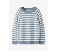 Pull tricot garçon Lil' Atelier MINI à rayures écru 3,5A