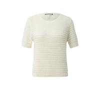 Pull tricotÃ© manches courtes motif structurÃ© femme QS Regular Fit Blanc XL