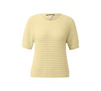 Pull tricotÃ© manches courtes motif structurÃ© femme QS Regular Fit Jaune M