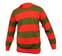 Pull tricoté à manches longues pour adultes et hommes - Rayé - Pour fête costumée - Pour la semaine du livre - Halloween, Rayures rouges et vertes pour enfants, XL