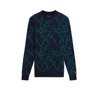 Pull tricotÃ© aux contours de Lyle & Scott Bleu 2XL