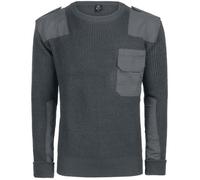 Pull tricoté BW - BRANDIT - Homme - Anthracite - 100% polyacrylique - Col classique L