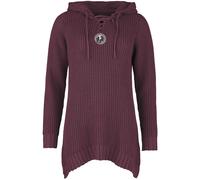 Pull tricoté de Black Premium by EMP - Pull Tricoté Avec Capuche & Laçage - S à XXL - pour Femme - bordeaux M
