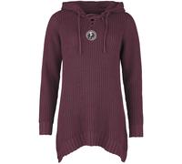 Pull tricoté de Black Premium by EMP - Pull Tricoté Avec Capuche & Laçage - S à XXL - pour Femme - bordeaux XL