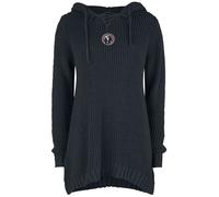 Pull tricoté de Black Premium by EMP - Pull Tricoté Avec Capuche & Laçage - S à XXL - pour Femme - noir XL